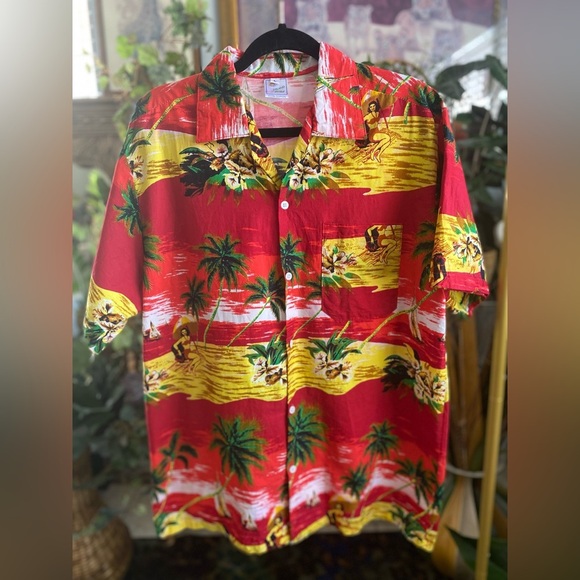 Men’s Island Button Down Tropical Shirt Dadcore Vacation Smartcore Island Wear - Picture 3 of 8